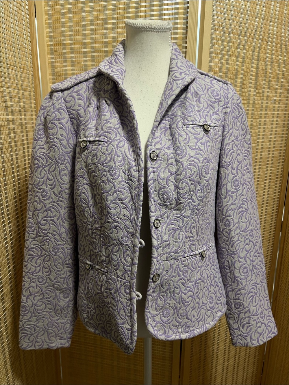 Walter Lavender Floral Jacquard Blazer Jacket Size S